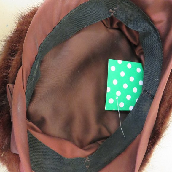 BROWN FUR VINTAGE PILL BOX STYLE HAT - Picture 3 of 5